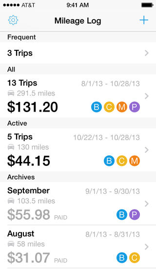 Mileage Log+ for iPhone