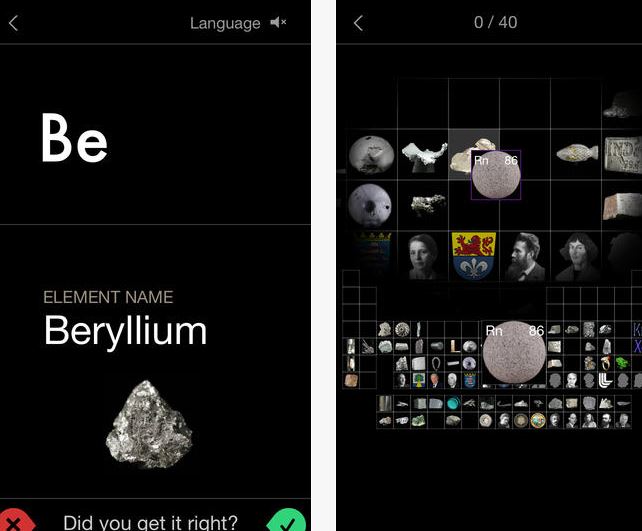 The Elements Flashcards for iPhone