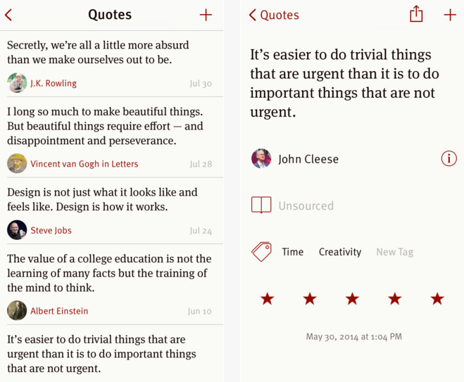 Quotebook for iPhone