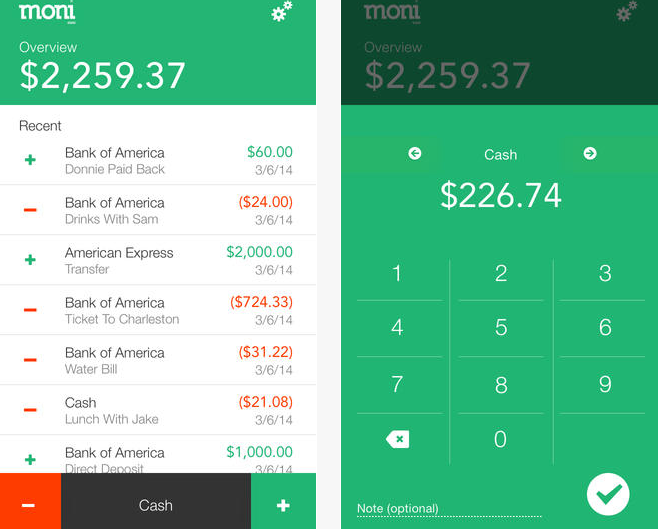 Moni for iPhone: Track Spending