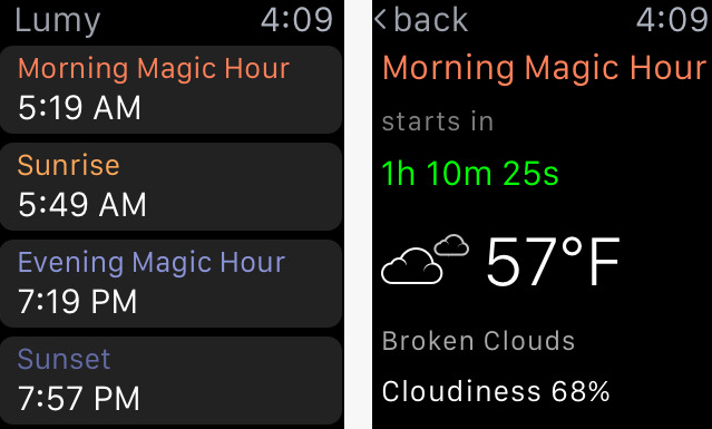 Lumy Golden Hour Tracker [iOS]