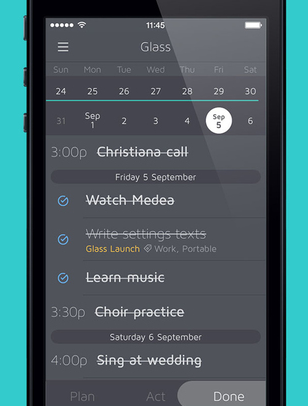 Glass Planner for iPhone