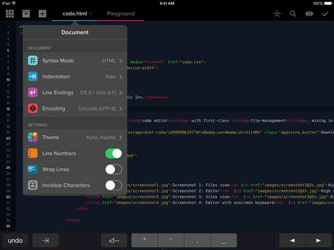 Coda for iOS: Editor for iPhone