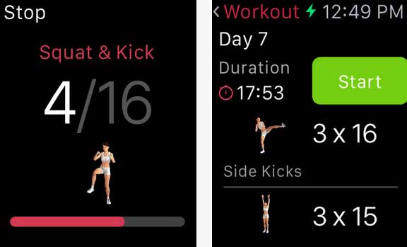 Runtastic Leg Trainer for iPhone