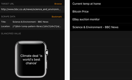 Glancify: Web Scraping Tool for Apple Watch