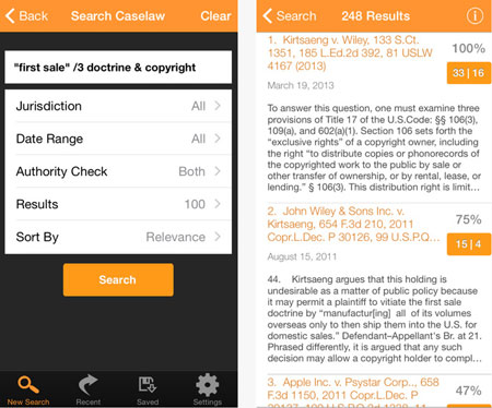Fastcase Legal Research App for iOS