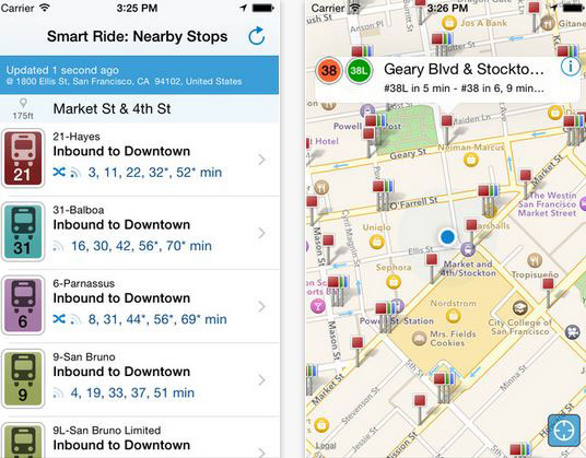 Smart Ride for iOS: Transit Directions and Predictions