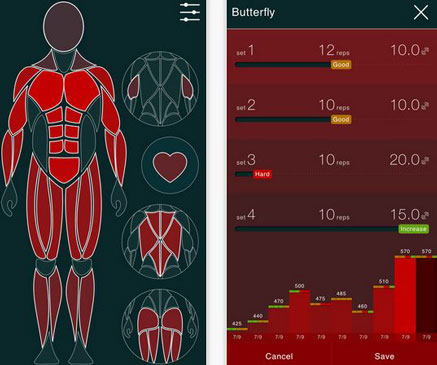 Gymap Visual Workout Log for iPhone