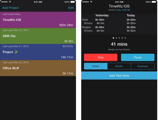 TimeWiz: iPhone Time Tracking App