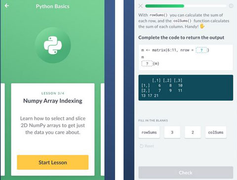 DataCamp: Learn R, Python, SQL on iPhone