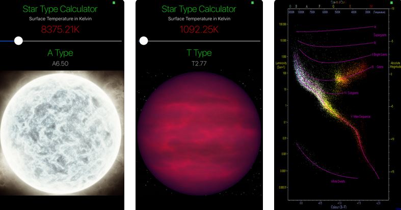 Astronomy Star Type Calculator for iPhone