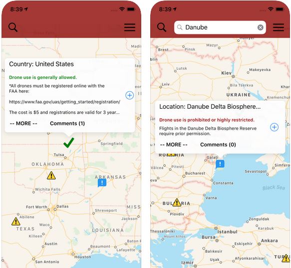 DroneMate: iPhone App for International Laws