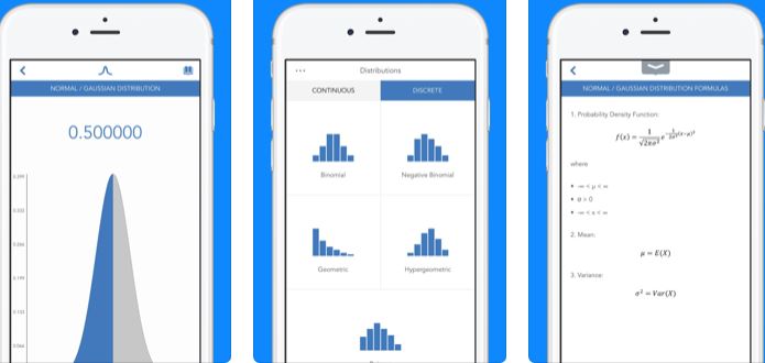 Probabilities of Statistical Distributions for iPhone