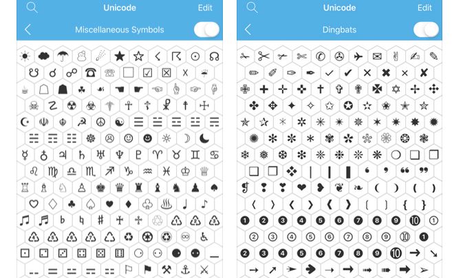 Unicode Map & Code Table for iPhone