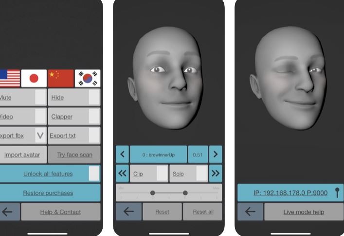 Face Cap Motion Capture App for iPhone