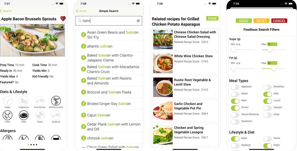 foodious Diet Recipe App for iPhone